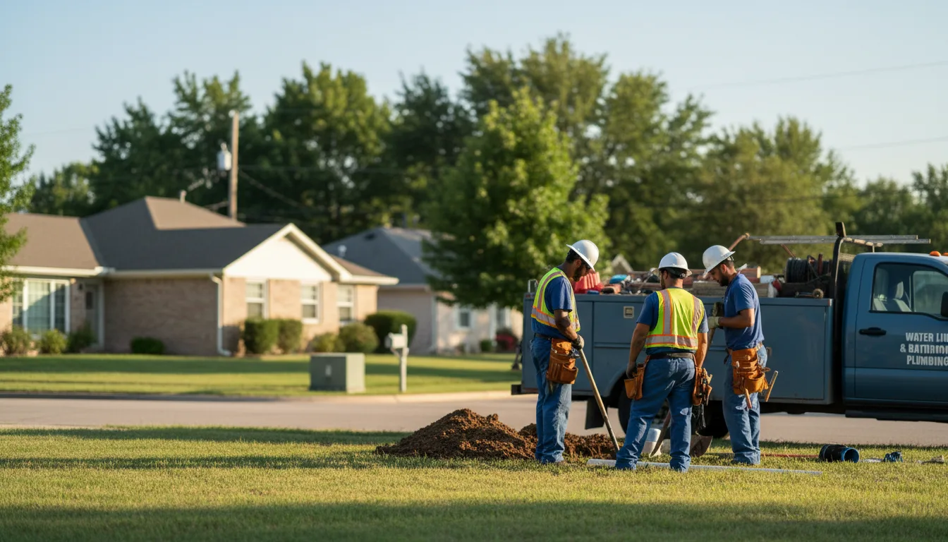 Residential water line and bathroom plumbing service in Manchester, MO